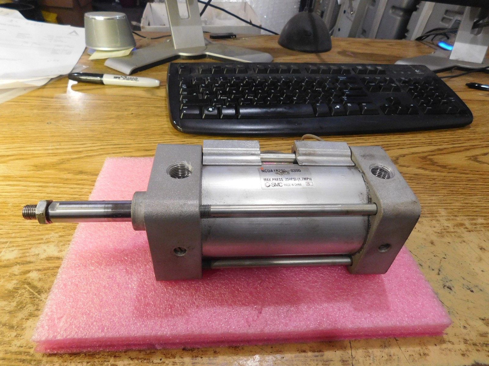 SMC Model: NCDA1B250-0300 lCylinder with (2) Turck 4623502 Sensors