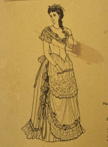 Old World Schnittmuster Firma 1870er Jahre Bustle Ballkleid Gr. 8-14 ungeschnitten FF - Bild 1 von 4