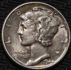 1944 Mercury Dime Silver Coin