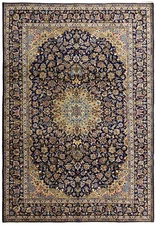 9.9 x 13.7 Perrsian Esfahaan Najafabad Wool Rug BLUE #F-6850