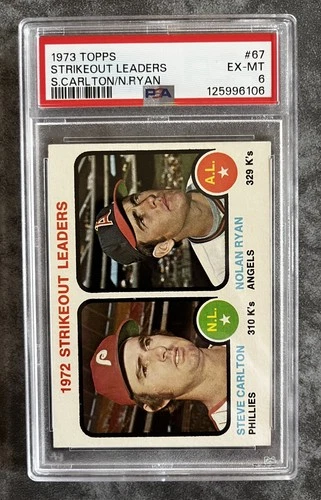 1973 Topps #67 Nolan Ryan - Steve Carlton Strikeout Leaders PSA 6