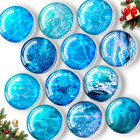 12 Pcs Glass Fridge Magnets Sticker for Festival, Cute Refrigerator Magnet, Smal