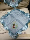 7 PC SET, VINTAGE, 1940'S EMBROIDERED,  LINEN/SILK HANDKERCHIEFS,  ESTATE FIND