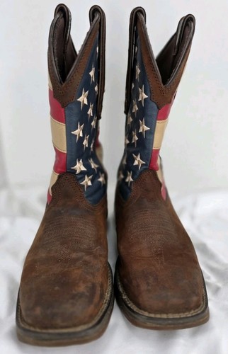 Botas de Vaquero DURANGO Rebelde Bandera Americana Western Para Hombre Talla US 7EE - Imagen 2 de 11