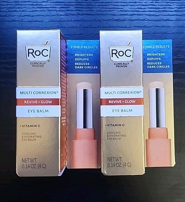 Lot Of 2 - RoC Multi-Correxion Revive & Glow Under Eye Balm - 0.14oz