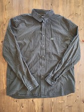 Lacoste Regular Fit Men  s Large Gingham Button  Down Shirt Navy Beige CH9559