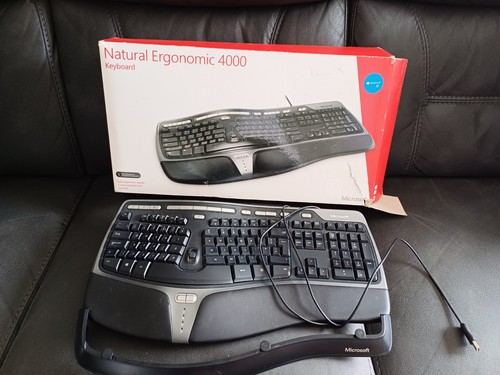 Microsoft Natural Ergonomic 4000 Keyboard Genuine Original Wired USB Keyboard