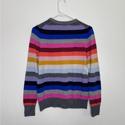 GAP Women’s Crazy Striped Sweater Size M Cotton Nylon Acrylic Multicolor Rainbow - Picture 7 of 16