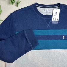 Izod Men's Size XXL Crew Neck Sweatshirt Navy Gray Advantage Performance NWT 50