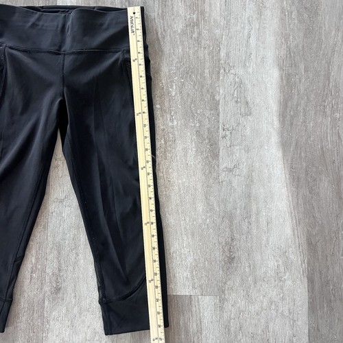 Lululemon Black Athletica Cropped Legging Mesh Pants Gym Yoga Size: 6 - Picture 7 of 8