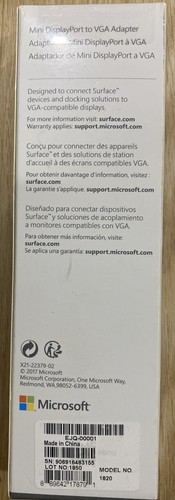 Microsoft Surface Mini DisplayPort to VGA Adapter EJQ-00001 *NEW* - Zdjęcie 4 z 4