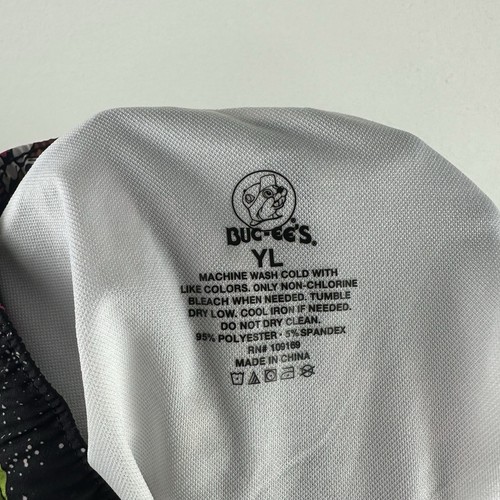 Buc-ee’s Boy’s Black Neon Outer Space Drawstring Swim Trucks Size Youth Large - Picture 4 of 4