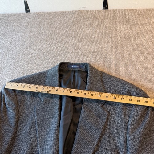 Vintage Chaps Ralph Lauren Mens 43R Herringbone Tweed Gray Wool Sport Coat - Picture 4 of 14