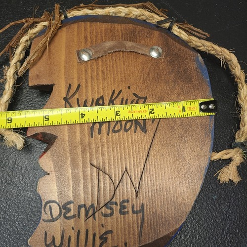 Vtg. Northwest Coast Kwakiutl Moon By Dempsey Willie Sign Wooden Carving - Picture 8 of 10