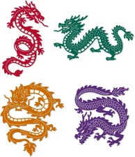 2 Sets Chinese Dragon Cutting Dies 4 Styles Card Borders Stitch Die Cut Sewing C