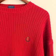 Vintage 90s Red Chaps Ralph Lauren Knit Crewneck Sweater, Size L, Good Condition