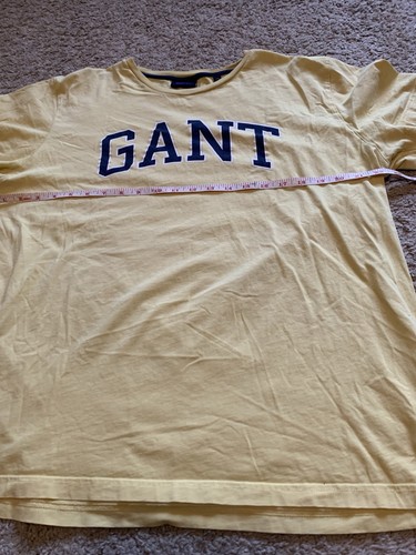 🔶️GANT T SHIRT MENS 2XL ADULTS LOGO RETRO SHORT SLEEVE COTTON YELLOW SPELLOUT - Picture 5 of 10
