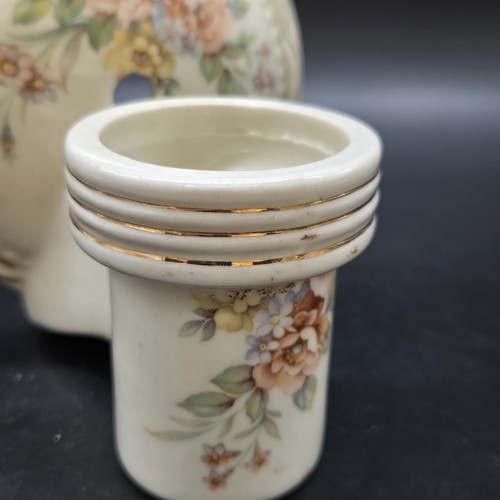 Early 1900's Porcelain Electric Light Sconce Floral Design Gold Accents Vintage - Picture 6 of 7