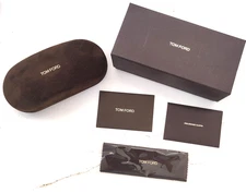 TOM FORD MEDIUM BROWN SUEDE HARD SUNGLASS CASE W PAPER & CLEANING CLOTH W BOX