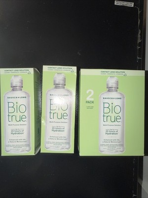 (3) Pack Biotrue Contact Lens Solution Multi-Purpose Solution Soft Item new