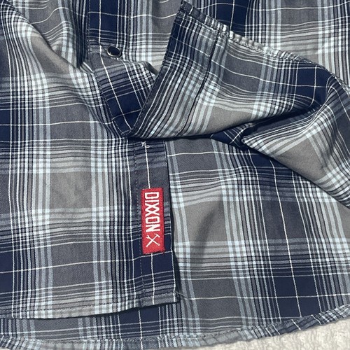 DIXXON DFC YOUTH XL "THE LAREDO" XL BAMBOO SHIRT BLUE GRAY Plaid Snap Button - Picture 7 of 9