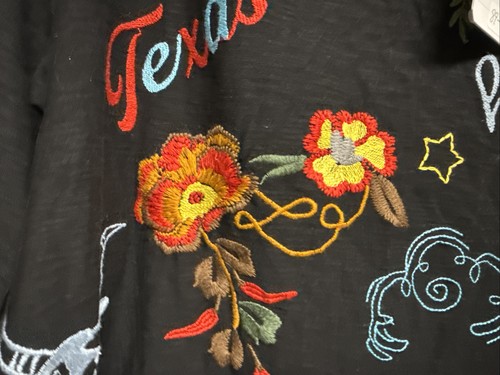 Avani Del Amour XL Neu mit Etikett Boho bestickt Western Texas Tunika schwarz - Bild 7 von 16