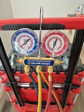 YELLOW JACKET 42004 Manifold Gauge Set,5 ft L,3 1/8 in Gauge 38D864