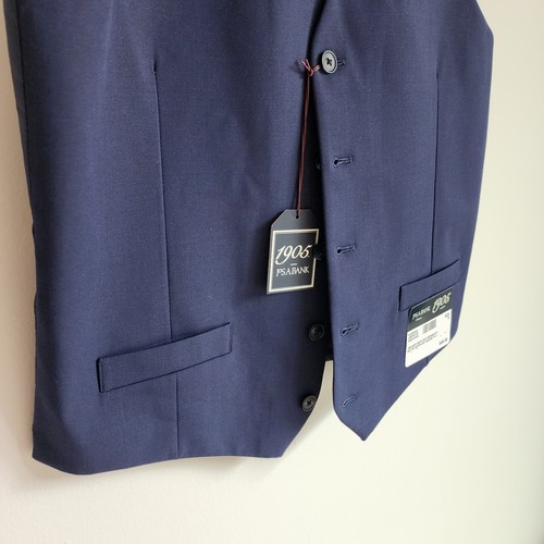 Size 18 Boys Vest Navy Blue Wedding Ringbearer Jos A Bank Kids Polyester Nwt New - Picture 10 of 24