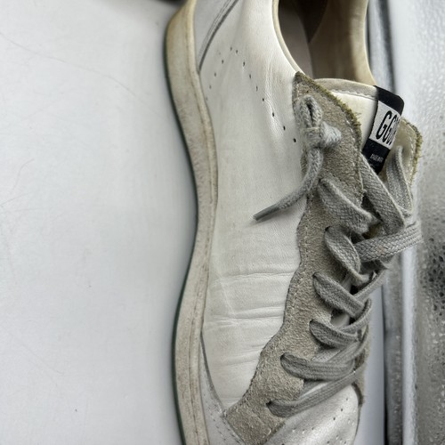 Golden Goose Superstar Ball Star 42 White Green Leather Print Sneakers Distress - Picture 18 of 20