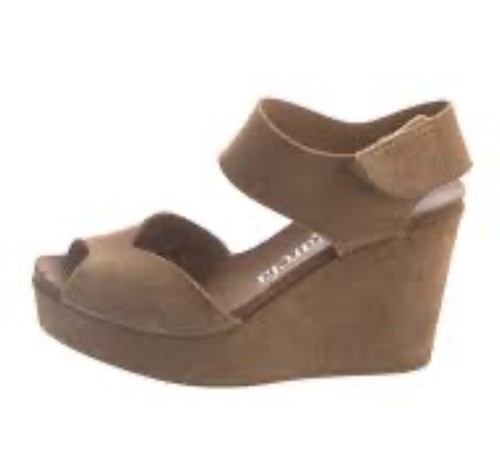 Pedro Garcia Schuhe 39 Sandalen braun Wildleder Knöchelriemen Plateau Keilabsatz Damen 8,5