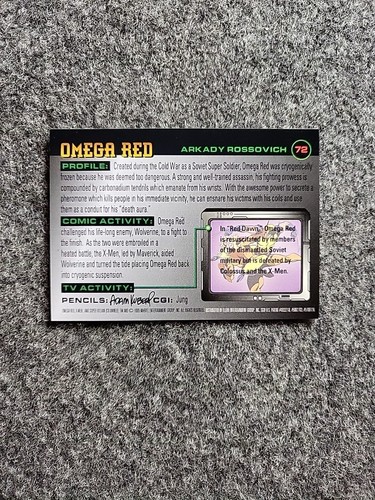 1996 Fleer X-Men #72 Omega Red B - Picture 2 of 2