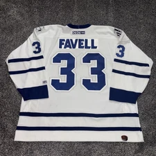 Vintage Toronto Maple Leafs Doug Favell CCM Hockey Jersey Sewn 2XL Rare 33 White