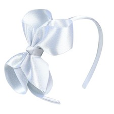 White Boutique Hair Bow Headband for Kids Toddlers and Girls Hair Accessory