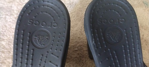 Crocs Cyprus Heel Strappy Platform Sandal Women's 8 Black Slip On Comfort Shoes - Picture 12 of 13