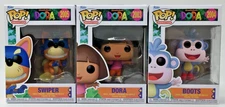 Funko Pop! Nickelodeon Dora #2003 Swiper #2005 Boots #2004 Set of 3 W/Protector