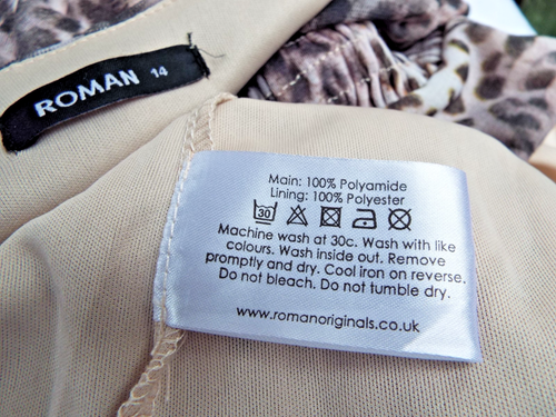 Römer Kleid Gr. 14 Animalprint eleganter Print pink braun Mix komplett gefüttert - Bild 9 von 9