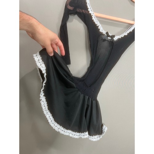 Womens Finshnet French Maid Costume or Lingerie Sexy Y2K Grunge Coquette Fairy - Picture 16 of 16