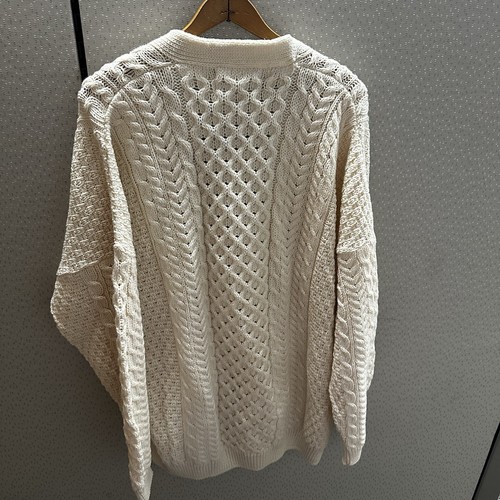 Cárdigan Aran Sweater Market 100% Lana Merino Irlanda Botón 3XL Tejido con Cable Nuevo con Etiquetas - Imagen 9 de 9