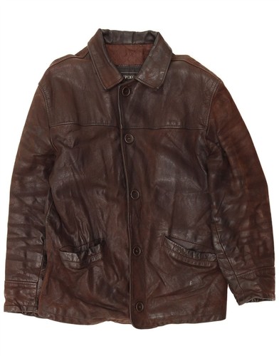 VINTAGE Mens Leather Jacket UK 38 Medium Brown Leather DB78