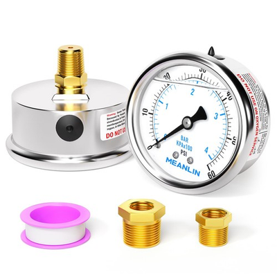#ad 0 60psi Stainless Steel 1 4 Npt 2.5 Face Dial Liquid Filled Pressure Gauge Poo $19.89