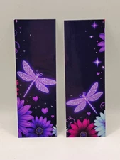 Starlit Drift – Violet Dragonfly Bookmark Set of 2