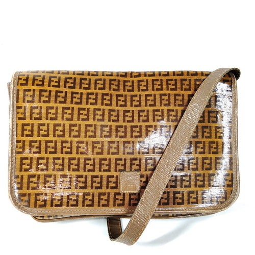 Fendi Shoulder Bag Brown Coated Canvas 1949805
