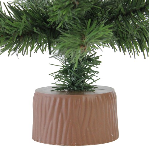 Northlight 18" Mini Canadian Pine Artificial Christmas Tree in Faux Wood Base - Picture 4 of 4