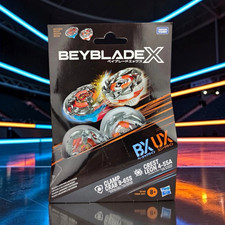 Beyblade X Hasbro Takara Tomy Clamp Crab 9-65S and Crest Leon 4-55A Dual Pack