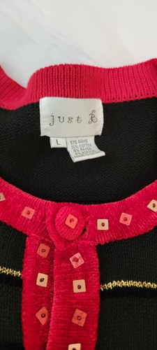 Vintage Just B Cardigan Horse Theme Sweater Beaded Large Equestrian Art  - Picture 9 of 11