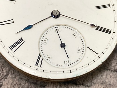 OLD pocket watch movement ELGIN GRAIL BORDEN cal 22 c 1873 10 s 11 KEY WIND - Picture 2 of 11