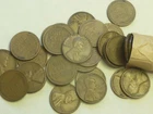 ROLL 1939-S LINCOLN CENTS F-XF