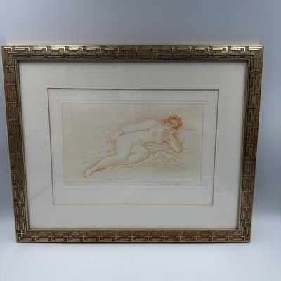 Nude Auguste Pequegnot (1819-1878) After Francois Boucher Louvre Museum Seal