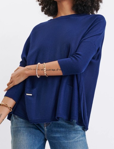Mer Sea Pullover Damen OS Oversized Catalina Taschen Pulli leicht Neu ohne Etikett