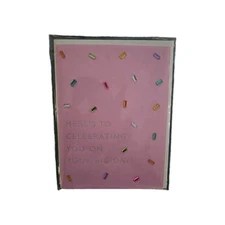 Papyrus Happy Birthday Card 3D Glitter Pink